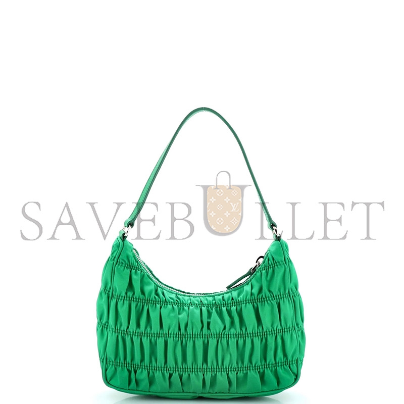 Pra*a tessuto nylon gaufre shoulder bag menta 1ne204 (22*13*6cm)